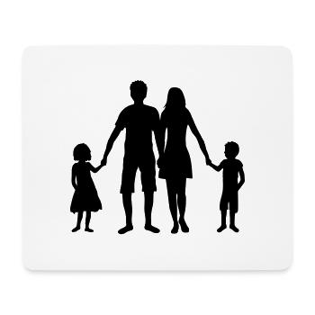 fête des pères 2 enfants frères et sœurs fille père papa pa - Tapis de souris (format paysage) - blanc - Devant