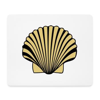 coquille saint jaques coquillage de Compostelle - Tapis de souris (format paysage) - blanc - Devant