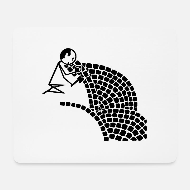Pflasterer - Mousepad (Querformat) - Weiß