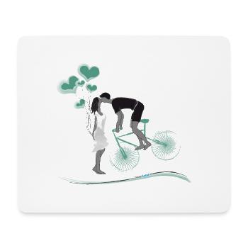 Bicycle Couple Heart Balloons Love knows no bounds - Mouse Pad (horizontal) - white - Front