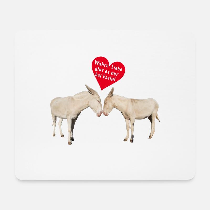 Wahre Esel Liebe - Mousepad (Querformat) - Weiß