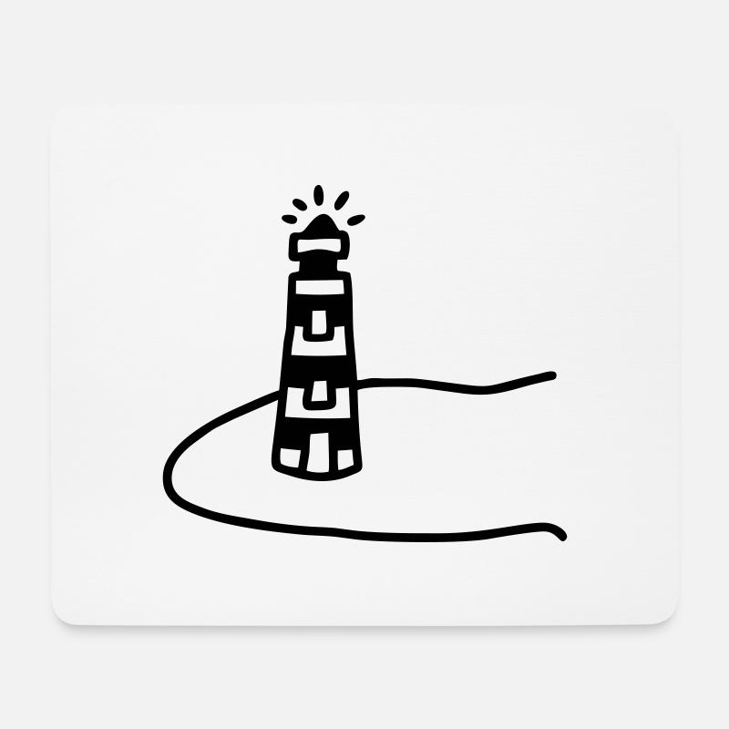 Leuchtturm Insel - Mousepad (Querformat) - Weiß