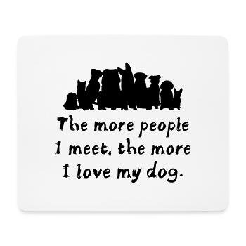 Dog love - Tapis de souris (format paysage) - blanc - Devant