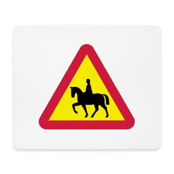 Horse warning - Mouse Pad (horizontal) - white - Front