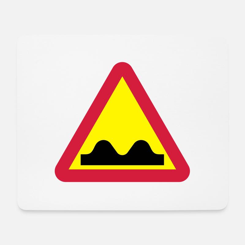 Warning sign for bumpy road - Mouse Pad (horizontal) - white