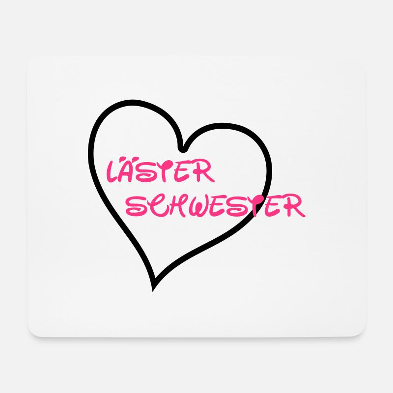 Läster Schwester Herz - Mousepad (Querformat) - Weiß