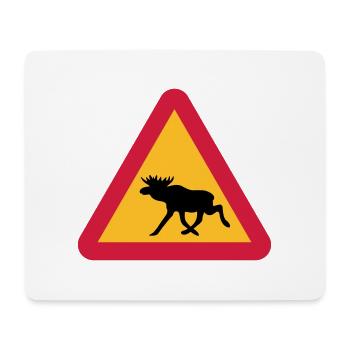 Moose warning sign - Mouse Pad (horizontal) - white - Front