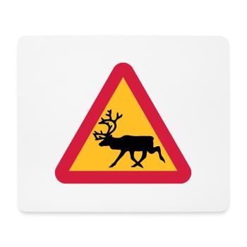 Reindeer warning sign - Mouse Pad (horizontal) - white - Front
