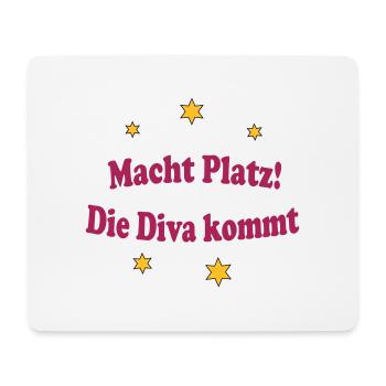 Diva kommt - Mousepad (Querformat) - Weiß - Vorne