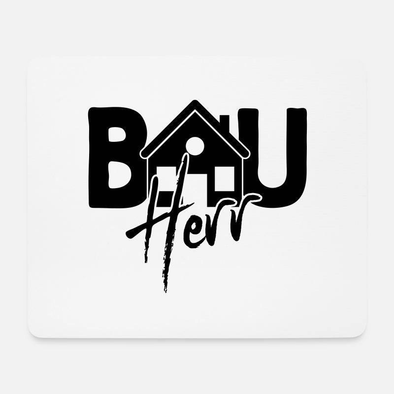 Bauherr - Hausbau Haus bauen - Mousepad (Querformat) - Weiß