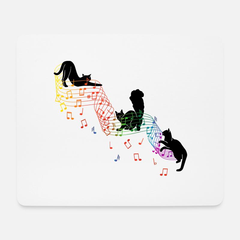 Niedliche Katzen machen Musik Geschenk Musiker - Mousepad (Querformat) - Weiß