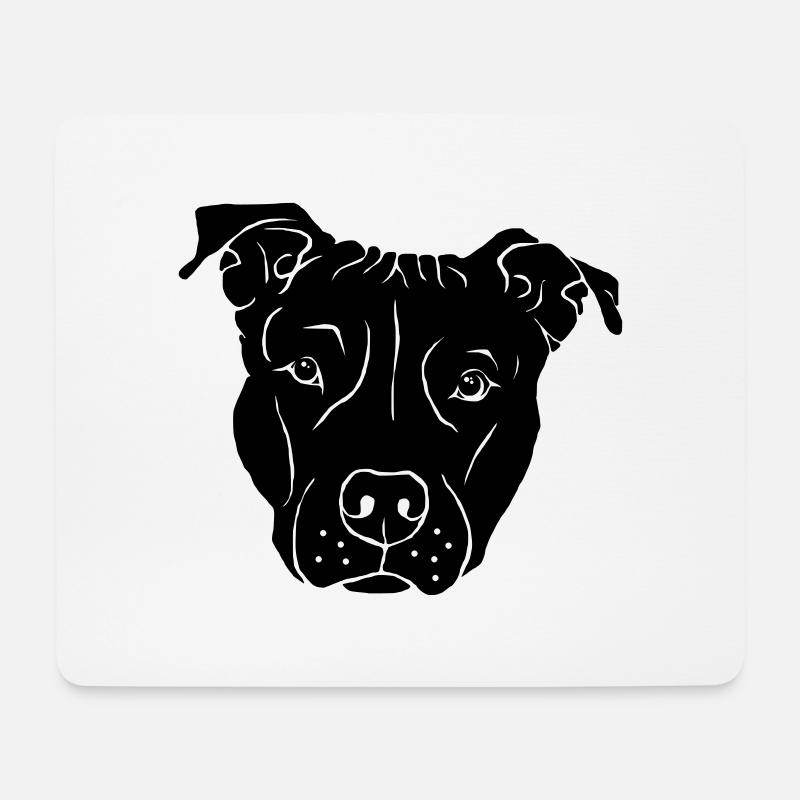 Staffordshire Bullterrier dunkel - Mousepad (Querformat) - Weiß