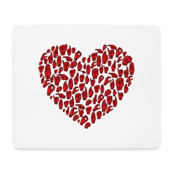 Coeur - DGS Streetwear - Tapis de souris (format paysage) - blanc - Devant
