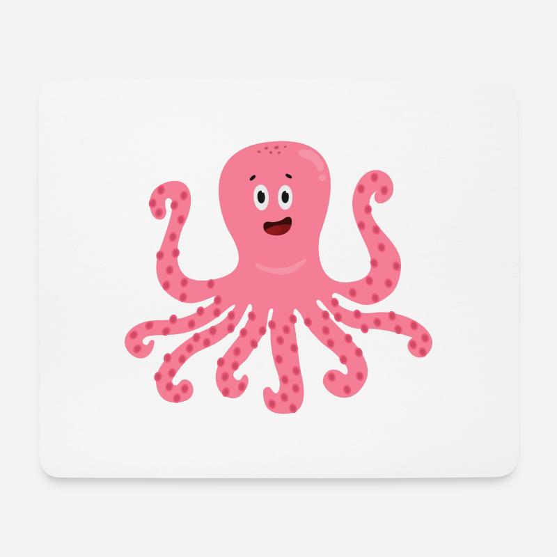 Oktopus - Mousepad (Querformat) - Weiß