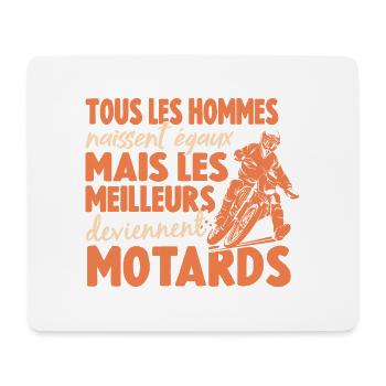 Homme Motard Tous Les Hommes Naissent Égaux Moto - Tapis de souris (format paysage) - blanc - Devant