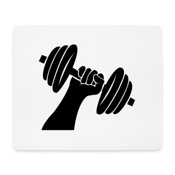 Dumbbell Weights - Mouse Pad (horizontal) - white - Front