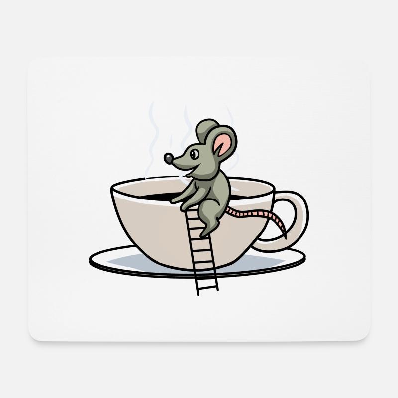 Guten Morgen Kaffee Koffein Maus Nager Frühstück - Mousepad (Querformat) - Weiß