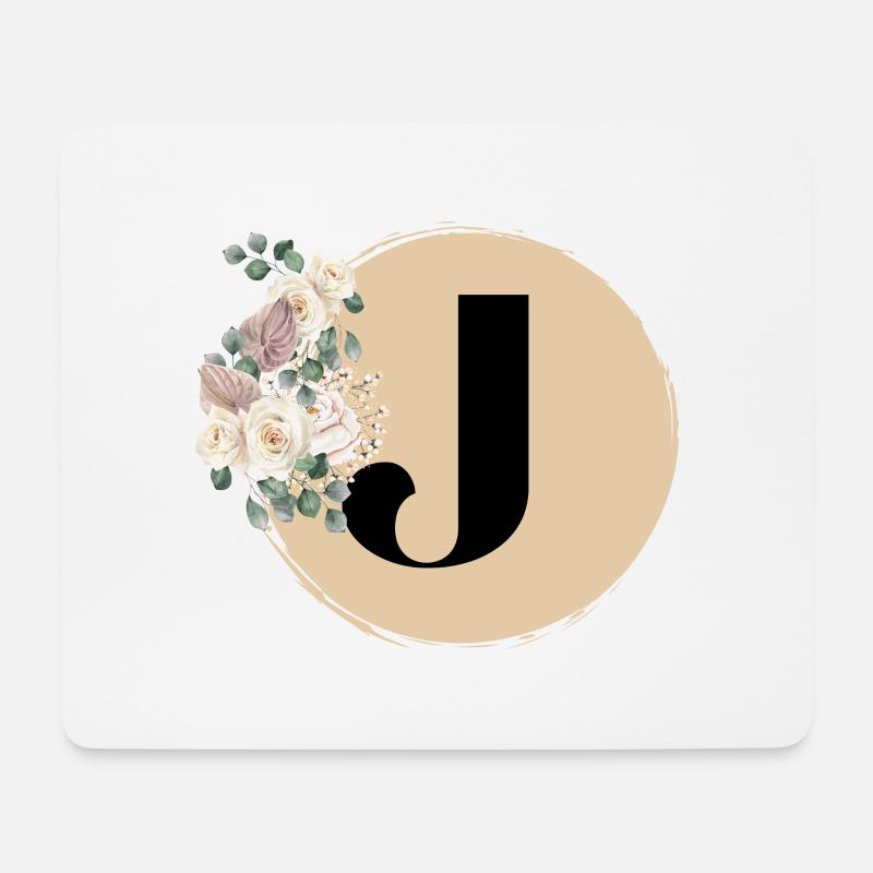 Buchstabe J - Mousepad (Querformat) - Weiß