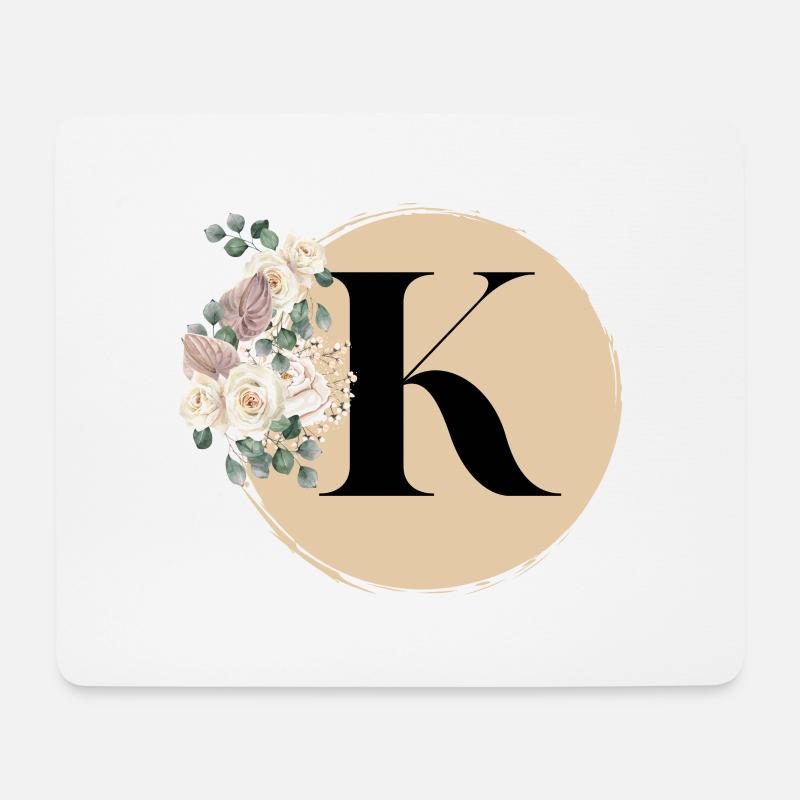 Buchstabe K - Mousepad (Querformat) - Weiß