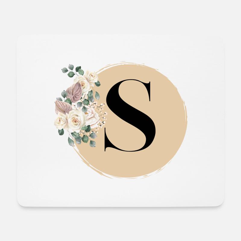 Buchstabe S - Mousepad (Querformat) - Weiß