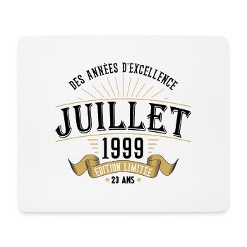 23 Ans Anniversaire Vintage Né(e) en Juillet 1999 - Tapis de souris (format paysage) - blanc - Devant