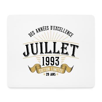 29 Ans Anniversaire Vintage Né(e) en Juillet 1993 - Tapis de souris (format paysage) - blanc - Devant