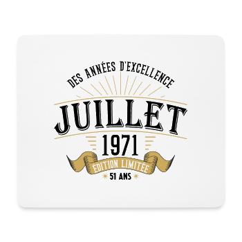 51 Ans Anniversaire Vintage Né(e) en Juillet 1971 - Tapis de souris (format paysage) - blanc - Devant