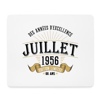 66 Ans Anniversaire Vintage Né(e) en Juillet 1956 - Tapis de souris (format paysage) - blanc - Devant