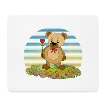 Teddybär - Mousepad (Querformat) - Weiß - Vorne