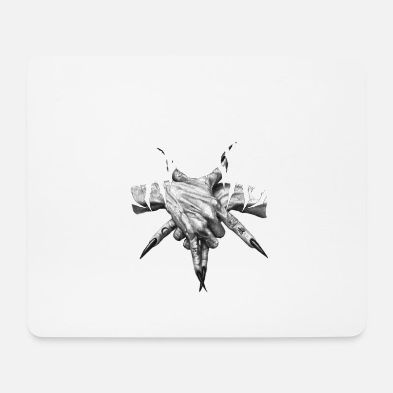 Fallen Angel Fallen Angel Luzifer Hände Logo - Mousepad (Querformat) - Weiß