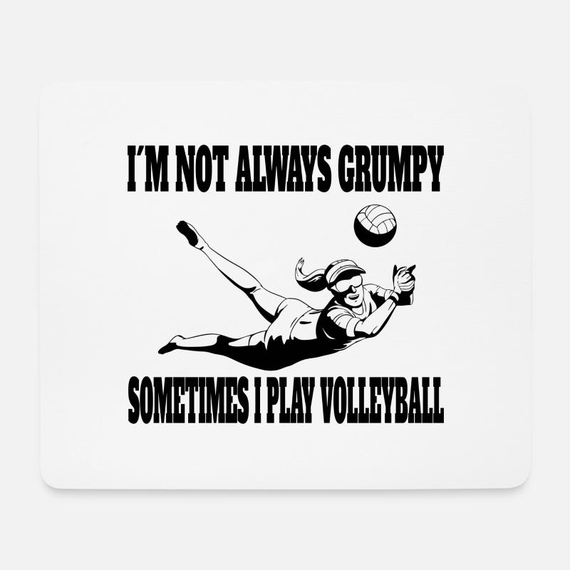 Volleyball Beachvolleyball Volleyballer Geschenk - Mousepad (Querformat) - Weiß