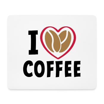 Slogan love coffee, I love coffee. Heart - Mouse Pad (horizontal) - white - Front