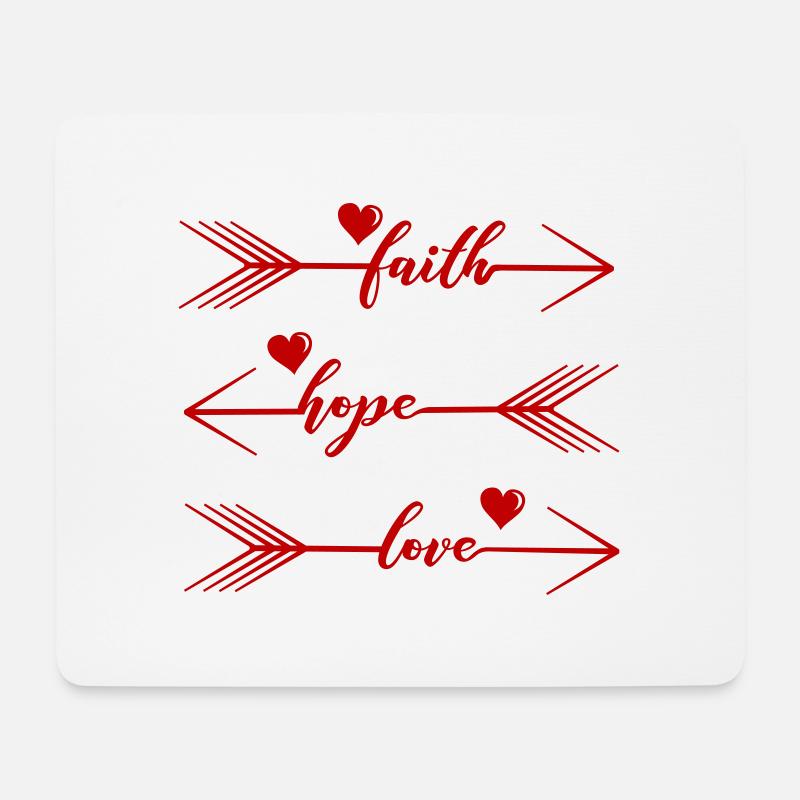 Faith Hope Love - Mousepad (Querformat) - Weiß