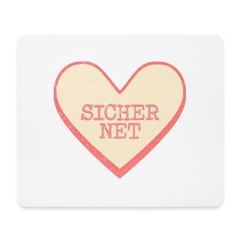 Fun Herz Zuckerherz Sicher Net Textherz - Mousepad (Querformat) - Weiß - Vorne
