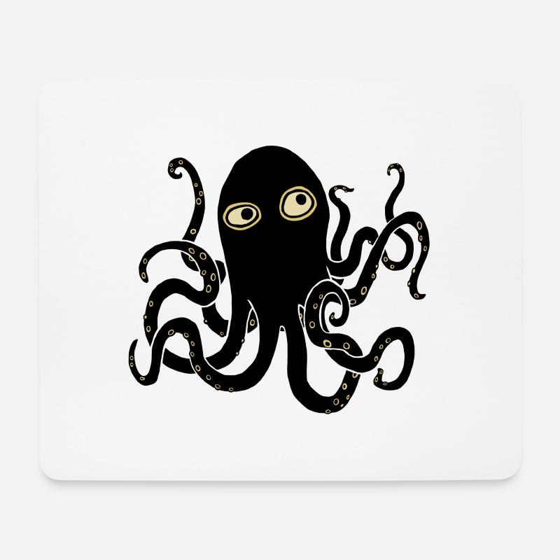 Kraken - Mousepad (Querformat) - Weiß