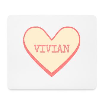 Vivian Nom Prénom Pink Sugar Heart - Tapis de souris (format paysage) - blanc - Devant