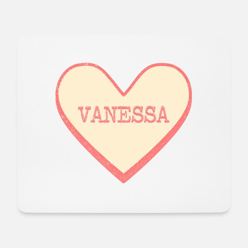 Vanessa Name Vorname rosa Zucker Herz - Mousepad (Querformat) - Weiß