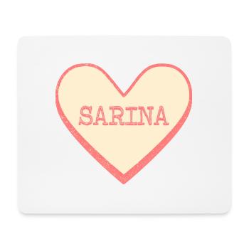 Sarina Nom Prénom Pink Sugar Heart - Tapis de souris (format paysage) - blanc - Devant
