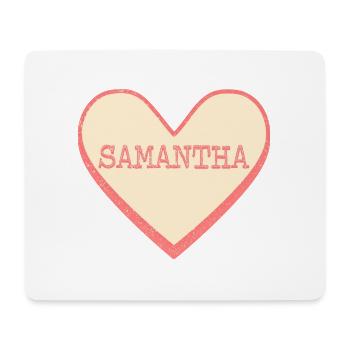 Samantha Nom Prénom Pink Sugar Heart - Tapis de souris (format paysage) - blanc - Devant