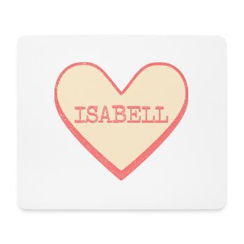 Isabell Surname First name pink sugar heart - Mouse Pad (horizontal) - white - Front