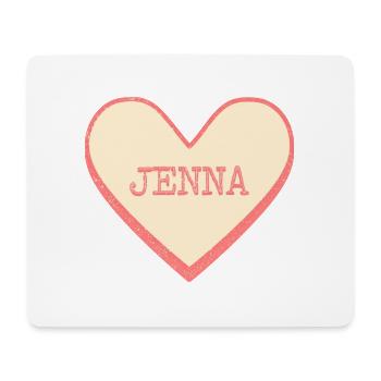 Jenna Nom Prénom Pink Sugar Heart - Tapis de souris (format paysage) - blanc - Devant