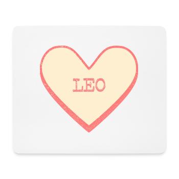 Leo Name First Name Pink Sugar Heart - Mouse Pad (horizontal) - white - Front