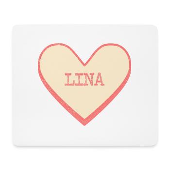 Lina Nom Prénom Pink Sugar Heart - Tapis de souris (format paysage) - blanc - Devant