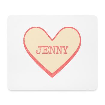Jenny Nom Prénom Pink Sugar Heart - Tapis de souris (format paysage) - blanc - Devant
