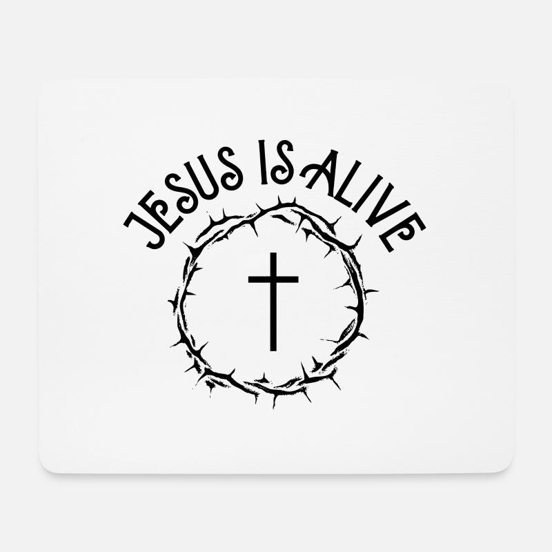 Jesus is alive - Mousepad (Querformat) - Weiß