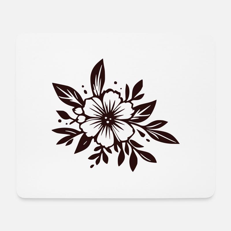 Blumendekoration - Mousepad (Querformat) - Weiß