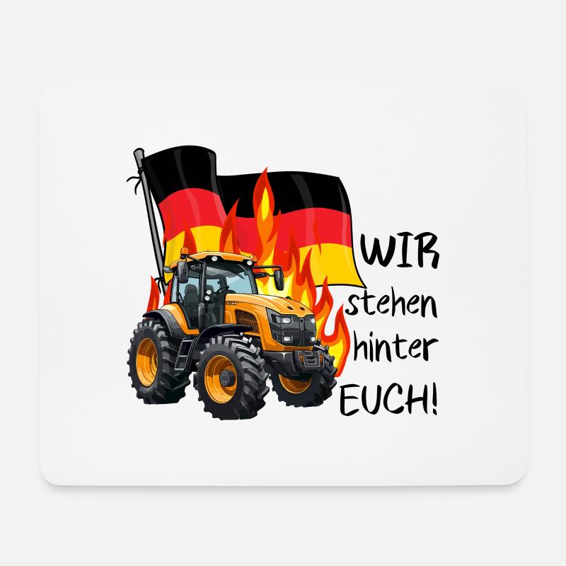 Wir stehen hinter den Bauern - Mousepad (Querformat) - Weiß