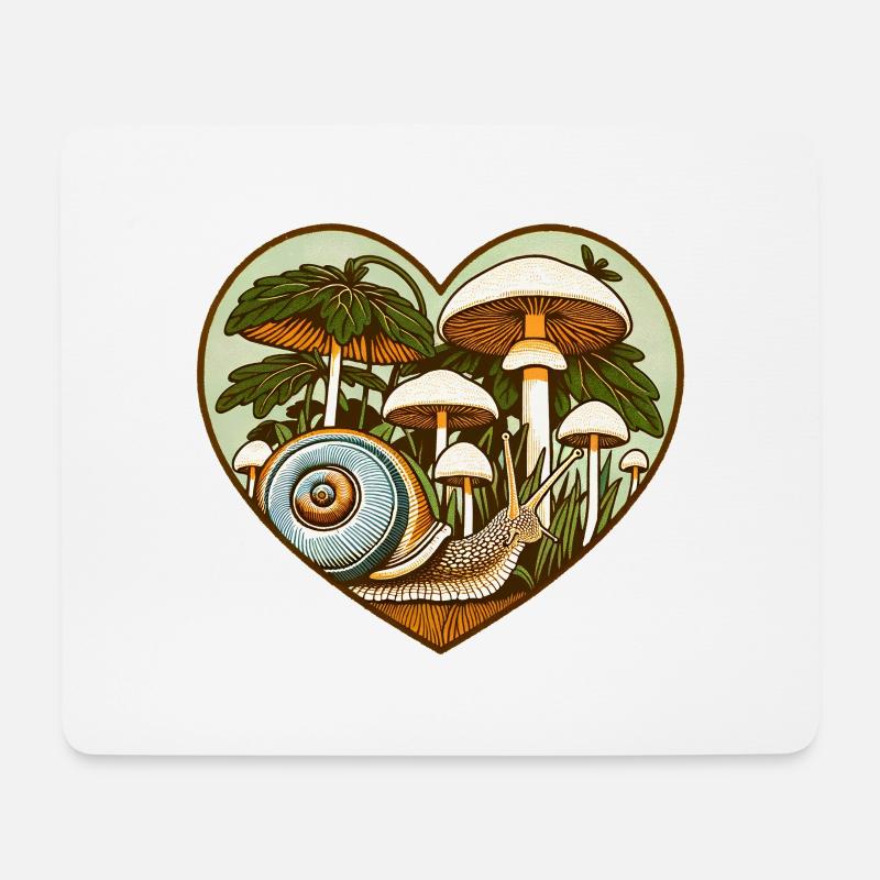 Pilz-Schnecke - Mousepad (Querformat) - Weiß