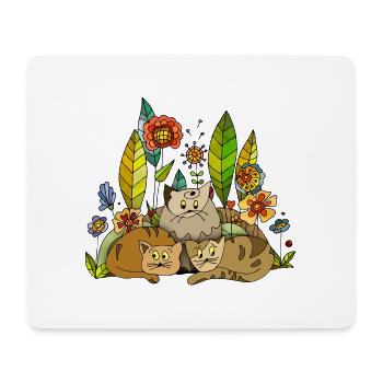 Chats - Tapis de souris (format paysage) - blanc - Devant