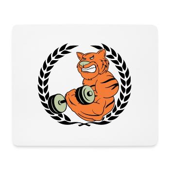 Tiger Muscle Bodybuilder - Tapis de souris (format paysage) - blanc - Devant